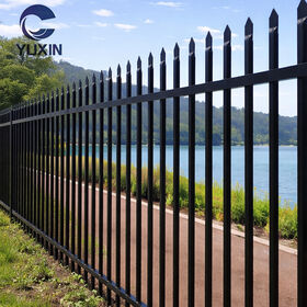 Valla de Aluminio Moderna con Punta de Lanza, Recubrimiento en Polvo Negro para Jardín/Patio/Piscina - Proveedor de Vallas de Aluminio de Seguridad