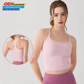 OEM personalizado super suave color sólido fitness deporte sujetador alto soporte yoga sujetador para las mujeres
