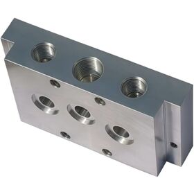 Custom CNC Machined Aluminum Hydraulic Manifold Block, Precision Fluid Control Valve Blocks