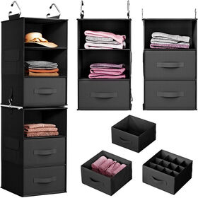 Organizador de Armario Colgante con Cajones, Estantería Colgante Plegable para Ropa con Compartimentos para Ropa Interior - Almacenamiento de Ropa