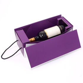 Caja de embalaje de papel de cartón rígido plegable de lujo con logotipo personalizado a precio de fábrica para botella de vino