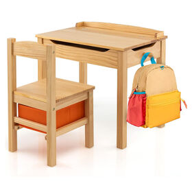 Madera maciza al por mayor niños mesa de estudio y silla para niños en edad preescolar guarderías salas juegos salas estar