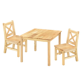 Juego de muebles de madera maciza ergonómicos de 3 piezas Juego de silla de mesa moderna para niños para sala de juegos Sala de estar Precio de fábrica-para la escuela