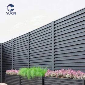 Valla de privacidad Pantalla de seguridad de aluminio Negro Flat Louvers Valla Persianas de aluminio Vista transparente Valla y patio delantero Jardín