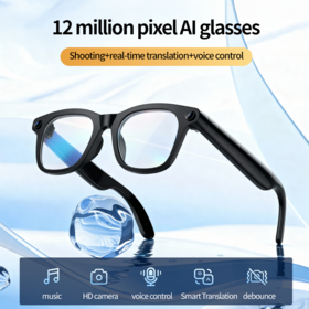 12MP caméra ChatGPT AI | WiFi 5G &amp; Bluetooth 5.0 | Musique 24H | Traduction en temps réel Smart Audio lunettes | Cadeau pour les amateurs de technologie