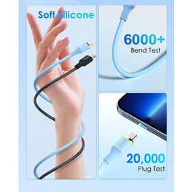 Câble de remplissage rapide de silicone du SMS-BJ37 60W PD de Somostel, 27W plaqué C à L / 60W C au câble de données de C, anti-embrouillement mou de 1m