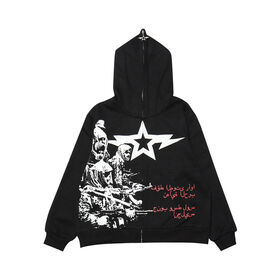 Grossiste Hoodies Homme à Fermeture Éclair Complète, Impression Puff de Luxe, Hoodie 500 gsm