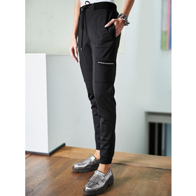 Jogger Scuba Rhinestone Trim Pendingin / OEM / ODM / Desain Saku / MOQ 300 buah