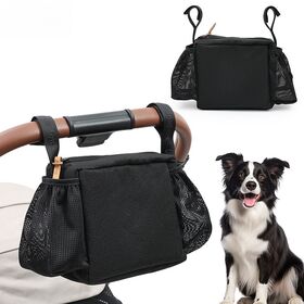 Multi-Pocket Pet Stroller Organizer Bag Portable Outdoor Storage Bag for Pet Stroller Pet Travel Accessory
