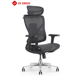 Chaise Gamer Ergonomique à Dossier Haut avec Fonction Inclinable, Revêtement en Mesh, Base en Aluminium, Confort de Luxe