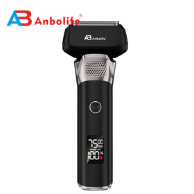 Anbolife hombres triple cuchilla vibración afeitadora USB recargable 600mAh batería 80 minutos de trabajo IPX5 impermeable lavable cara uso