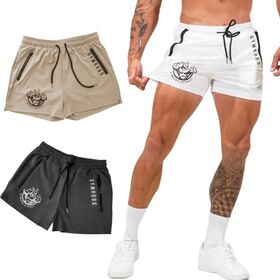 Pantalones Cortos de Chándal para Hombre de Secado Rápido Casuales - Pantalones Cortos Deportivos de Algodón Transpirable con Cremallera para Gimnasio