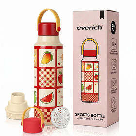 Everich ventas calientes 20oz doble pared 304 grado alimenticio acero inoxidable boca pequeña botella de agua con piezas desmontables para fácil limpieza