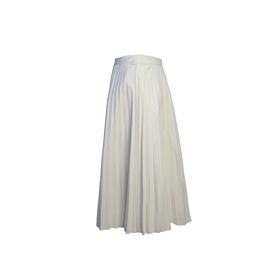 Wholesale RTW Design Long Pleat Skirt for Woman Wear with Customized Leather Fabric