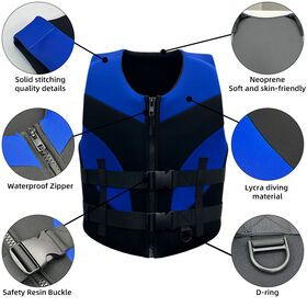 Langlebige Neopren-Rettungsweste, ISO-zertifiziert, für Erwachsene Unisex, 50N Auftrieb für Wassersport und Sicherheit auf See