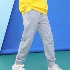 Individuelle Strickhosen für Jungen, Frühling, Herbst, Winter, 90-170 cm, einfarbige lässige Baumwoll-Sweatpants für Jungen