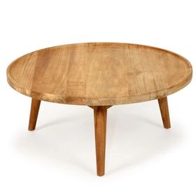 Mesa de Centro Moderna 2026 de Madera Maciza de Teca en Color Natural para Uso Interior y Exterior - Juego para Sala de Estar y Cocina