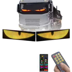 Auto LED Display Dämonenaugen 2er Pack Dynamische Teufelsaugen LED Panel 59.5x12cm Intelligente Scrollende Nachrichtenanimation Neu 12V 3W Autolicht