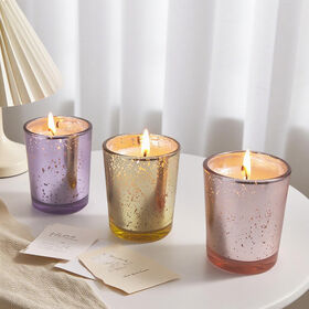 Vela perfumada de cera de soja creativa al por mayor en diseño de taza de cielo estrellado para uso doméstico para atmósfera y decoración del hogar