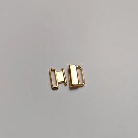 Gold Plated Zinc Alloy Bra Clasp Closure for Lingerie | Durable, Polished Metal Hook for Intimate Apparel