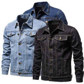 Wholesale Fashion Casual Men's Jean Jacket Denim Motorcycle Clothing Wind Custom Bomber Denim Jackets for Men with Embroidery Logo
