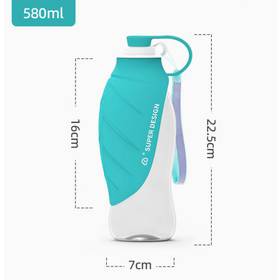 Pet Drinking Cup for Dogs & Cats Outdoor Portable Water Bottle with Hupu Leaf Design