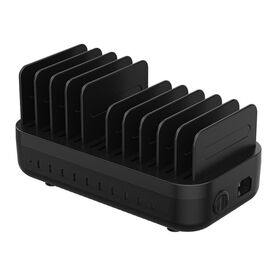 Venta al por mayor 10 puerto oficina en casa escritorio eléctrico dc tableta portátil teléfono móvil usb c estación de carga para múltiples dispositivos