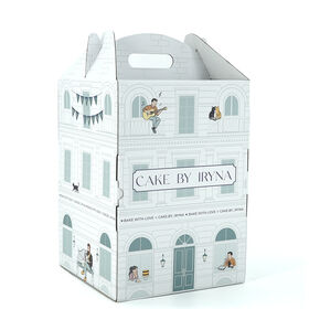 Blanc imprimé personnalisé haut de gamme de matériaux recyclés Boîte à gâteau avec laminage brillant et feuille d'or