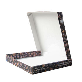 Boîte à emporter pliable écologique en carton ondulé recyclé, forme personnalisée, finition mate et options de logo par dorure à chaud