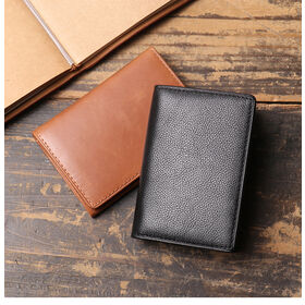Bolso de cuero, billetera corta de piel de vaca, billetera con múltiples ranuras para tarjetas, monedero corto de gran capacidad, tarjetero