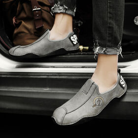 Zapatos casuales al aire libre de un pie planos de microfibra de bajo techo Slip-On de peso ligero Moda
