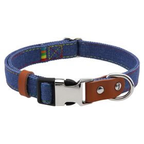 Durable Adjustable Denim Dog Collar Fashion Pet Collar For Cats and All Size Dogs Pet Collar With Matching Leash Pet Accessories