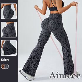 Fitness Vêtements Taille Haute Flare Yoga Pantalon Femmes de Sport Collants Porter Imprimé Léopard Butt Lifter Gym Leggings