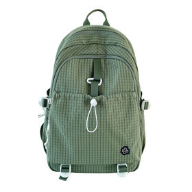 Ins All-match Girls Lovely Gingham Pattern School Bag for Campus Use Leisure Portable Teenager Daily Water-resistant Backpack