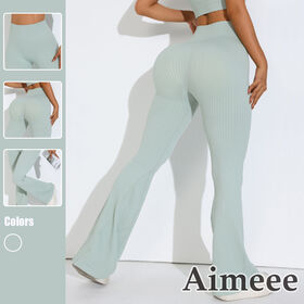 Hoch taillierte Schlag Yogahose Sportbekleidung Gesäßheber Damen Fitnessstudio Sportliche Leggings