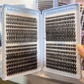 DIY fluffy 800PCS individual Cluster Eyelash kit with glue seal bonder tweezer 30D/40D/50D/60D Lash Extensions set custom box