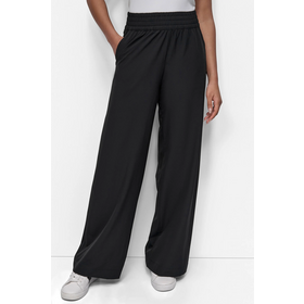 Pantalon Large Femme Taille Haute Stretch avec Poches, Pantalon de Jogging Décontracté