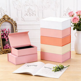 Solid-Color Magnetic Book-Style Reciclável Customizável Rígida Gift Box 3MM Espessado Embalagem Caixa Vazia para Birthday Business