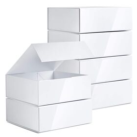Personalizado Impresso Cartão Branco Hardbox Rígido Magnetbox Ímã Caixa Embalagem Luxo Dobrável Caixas De Presente Com Tampa Magnética