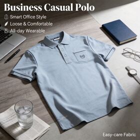 Men's Lightweight Quick Dry Polo Shirt with Contrast Piping Breathable Pique Cotton Blend Casual Sport Wear