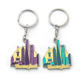 سلسلة مفاتيح تذكارية من الشركة المصنعة ، سلسلة مفاتيح عالية الجودة من سبائك الزنك مع تشطيب متين من المينا للهدايا الترويجية