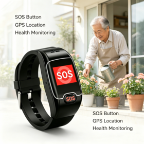 Jam Tangan GPS 4G LTE, Jam Tangan SOS L58 Menggunakan Pelacakan GPS, Monitor Kesehatan bagi Lansia untuk Hidup Mandiri, dengan Martabat dan Keamanan
