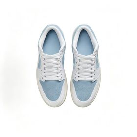 Air Jd 1 Low "Denim" tênis de basquete retrô feminino, azul branco