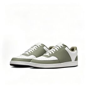 Tênis de baixo top verde masculino, sapatos casuais respiráveis macios confortáveis