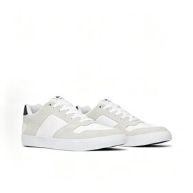 Sapatos de skate retro low top unisex, bege, sintético e camurça nk