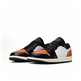 Unisex Retro Low Top Basketball Shoes, preto branco, confortável nk aj