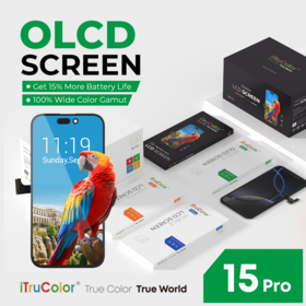 Hochwertiges LCD-Display für iPhone 15 Pro, 360° Sonnenbrillen-lesbar für den Außeneinsatz