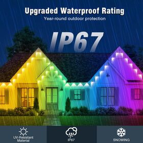 Remote Control Led Roof Lights Easy Installment Durable Outdoor Lighting for Decoration Home Daily Eaves Lighting