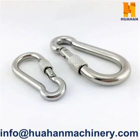 Großhandel Karbonstahl Karabiner-Karabinerhaken, verzinkt, mit/ohne Öse, Schwerlast-Rigging-Verbindungsstück