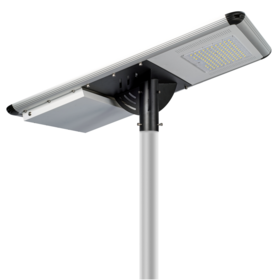 Lampu Jalan Tenaga Surya Terintegrasi All-in-One 80W hingga 150W Putih Siang Hari IP66 Remote Control Aluminium Penerangan Luar Ruangan untuk Jalan Raya